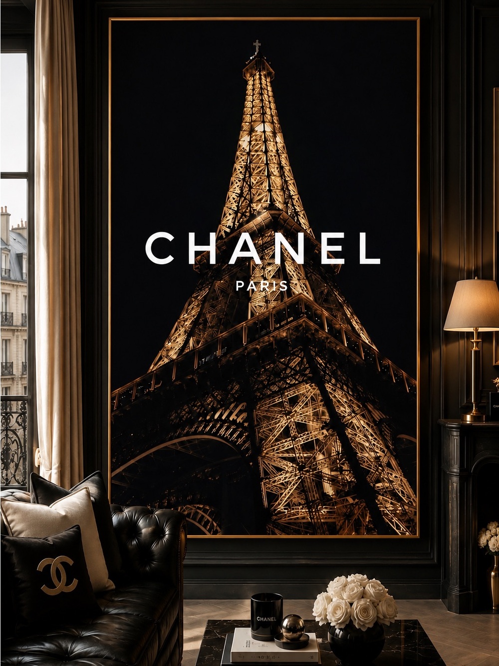 ⭐️ Paris After Dark™ Eiffel Tower Fashion Wall Art Paris Designer Gallery Print